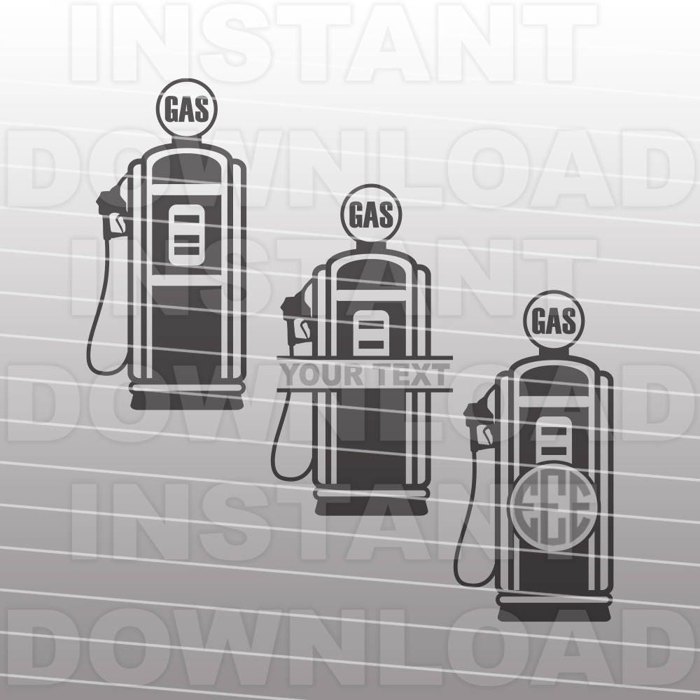 Old Gas Pump SVG File,Gas Station svg,Old Car SVG -Cutting Template- Vector Art Commercial & Personal Use- Cricut,Cameo,Silhouette