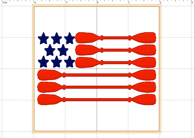 Kayak Paddle Patriotic USA Flag Machine Embroidery Design Etsy