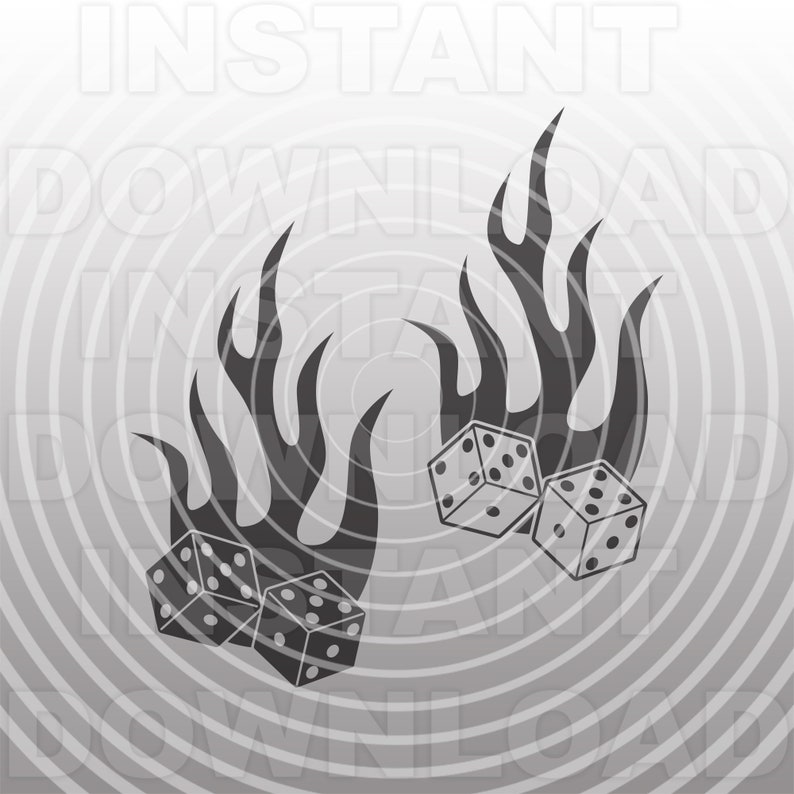 Download Dice With Flames SVG FileGambling SVGCasino SVG Vector ...