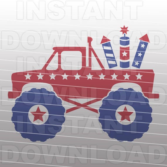 Download July 4th Monster Truck Svg Filefireworks Svg Filepatriotic Etsy