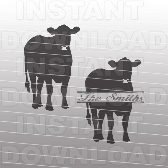 Cow Svg Filecow Monogram Svg File Vector Clip Art For Etsy