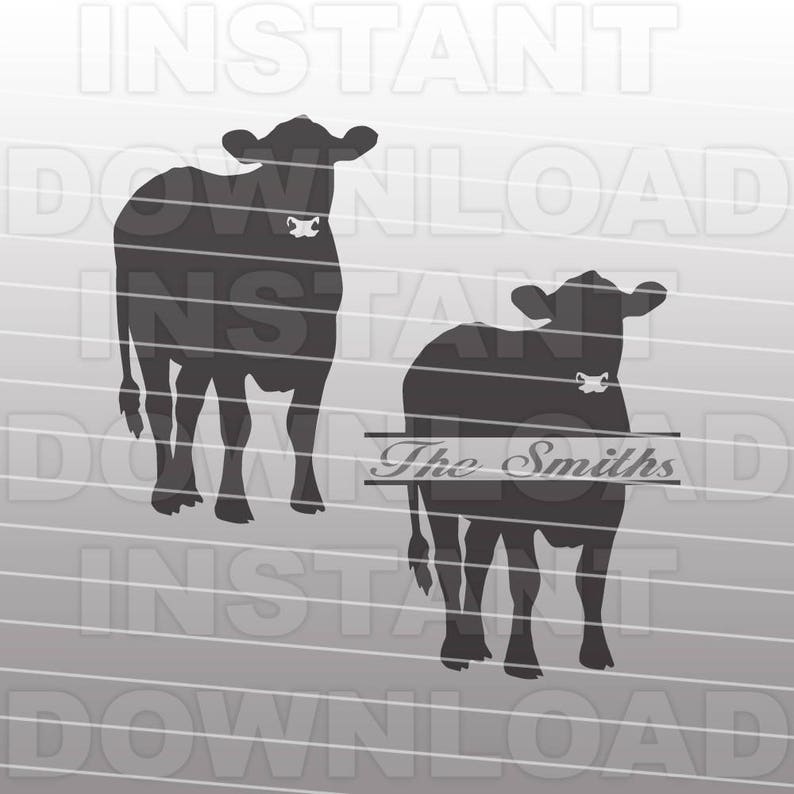 Download Cow SVG FileCow Monogram SVG File-Vector Clip Art for | Etsy