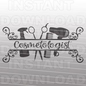 Kosmetikerin SVG-Datei,Fancy Script Cosmetology Logo SVG-Vector Clipart kommerzielle & persönliche Nutzung- Cricut,Cameo,Silhouette,svg for Vinyl