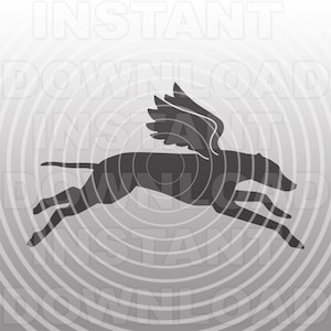 Greyhound Memorial SVG File, Greyhound Running With Angel Wings SVG -Vector Art Commercial/Personal Use-Cricut,Silhouette,Cameo,Vinyl Decal