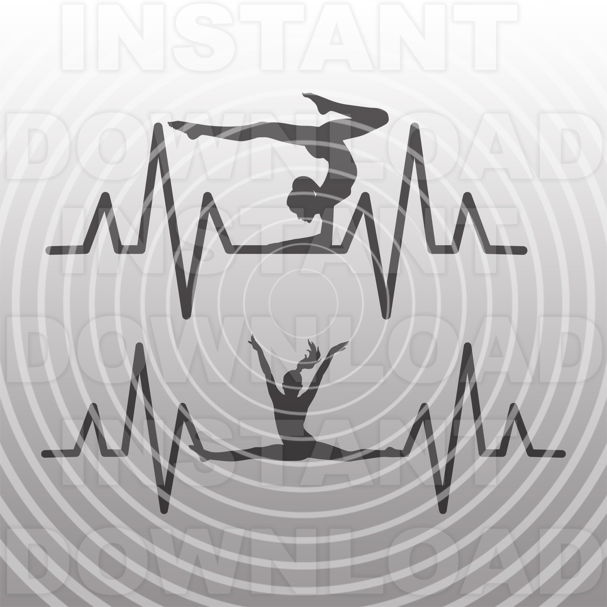 Gymnastics Heartbeat Love SVG Filegymnastics EKG Strip - Etsy