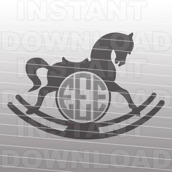 Rocking Horse Svg Filebaby Svg Filemonogram Svg Vector Clip Etsy