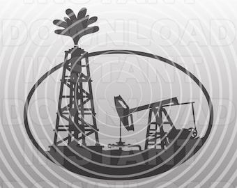 Oil Rig SVG File,Oil Derrick SVG,Oil Pumpjack svg -Vector art Commercial/Personal Use- svg file for Cricut,svg file for Silhouette,vinyl cut