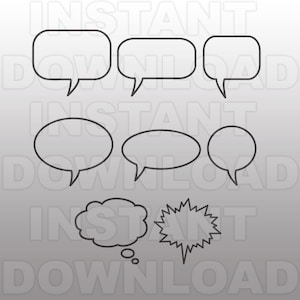 Word ballon SVG-bestand, tekstballon SVG, dialoog ballonnen-snijden sjabloon-vector illustraties voor commercieel en persoonlijk gebruik-cricut, silhouet,