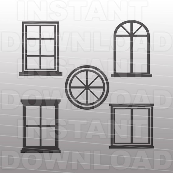 Windows SVG File,Architecture svg,House svg -Cutting Template- Vector ...