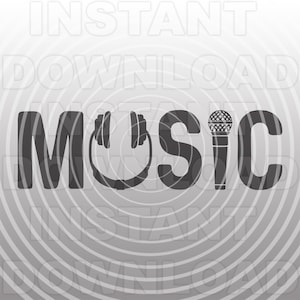 Arquivo SVG de música, Fones de ouvido svg, Microfone SVG, Músico svg, DJ svg - Arte vetorial para uso comercial e pessoal - Cricut, Cameo, Silhueta, Corte de vinil