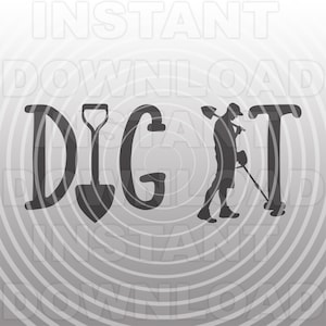 Divertido DIG IT Man Detección de metales SVG, Detector de metales archivo svg -Vector Clipart Uso comercial/personal- Cricut,Silhouette Cameo,Calcomanía de vinilo