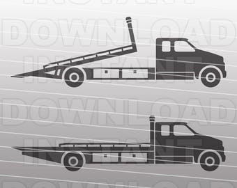 Rollback Truck SVG File,Tow Truck SVG File,Flatbed Truck SVG -Commercial & Personal Use- Vector svg file for Cricut,Silhouette Cameo,vinyl