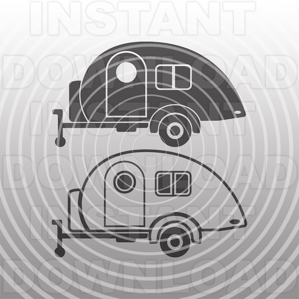 Teardrop Trailer SVG File,Teardrop Camper svg,RV svg,Campsite svg -Vector Art Commercial/Personal Use- Cricut,Silhouette,Cameo,Vinyl Decal,