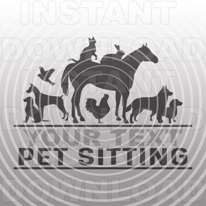 Pet Sitting Business Logo Design SVG File,Dog Sitting SVG,Cat Sitting SVG -Commercial & Personal Use- Cricut,Silhouette Cameo,Vinyl svg