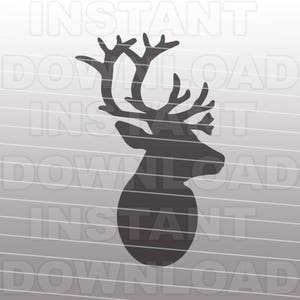 Ren SVG-fil, renhuvud SVG-fil, jul SVG-fil - Die Cut, vektor Clip Art kommersiell och personlig användning Cricut, silhuett, cameo, vinyl bild 4