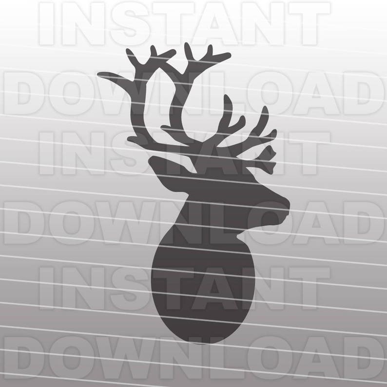 Ren SVG-fil, renhuvud SVG-fil, jul SVG-fil - Die Cut, vektor Clip Art kommersiell och personlig användning Cricut, silhuett, cameo, vinyl bild 4
