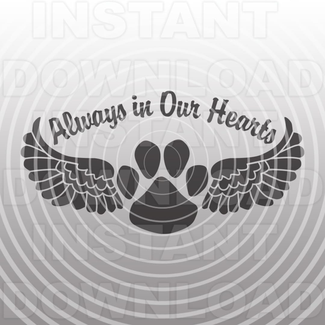 Pet Memorial SVG File,paw Print Angel Wings Svg,dog Paw Svg,cat Paw Svg ...