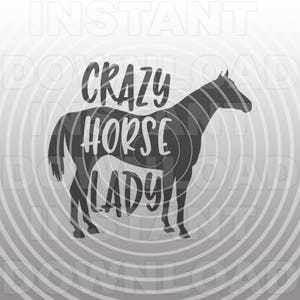 Crazy Horse Lady SVG-Datei, Pferdesport SVG, Farm Girl svg-Vector Art für kommerziellen und persönlichen Gebrauch- Cricut Air,Silhouette,Cameo,bügeln auf vinyl