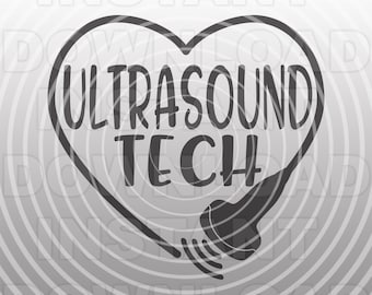 Ultrasound Tech SVG File,Ultrasound Probe Heart svg,Sonographer svg -Commercial/Personal Use- Cricut,Silhouette,Cameo,Vinyl Decal,Vinyl Cut