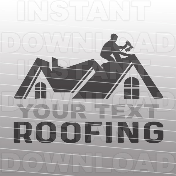 Roofer with Nail Gun SVG File,Roofing Contractor SVG,Roofing Company Logo SVG,Roofer Logo svg- Commercial/Personal Use-Cricut,Silhouette