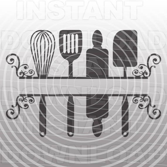 Download Kitchen Svg Filekitchen Monogram Svgkitchen Flourishvector Etsy