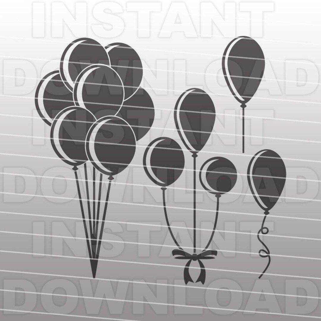 Valentine's Day SVG, Balloon, String, Party, Up Clipart, cricut, cameo,  silhouette cut files commercial & personal use