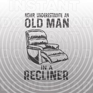 Drôle ne sous-estimez jamais un vieil homme dans un fichier SVG inclinable, retraite svg -Vector Art Commercial &Personal Use- Cricut, Silhouette Cameo