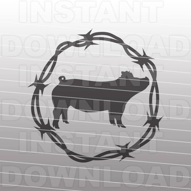 Download Barbed Wire Show Pig SVG FileLivestock SVG FileFarm Animal ...