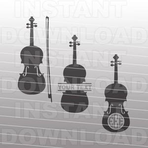 Violin SVG File,Violin Bow SVG,Fiddle svg,Band Monogram SVG -Vector Art for Commercial & Personal Use- Silhouette,Cricut,Cameo,Vinyl cut