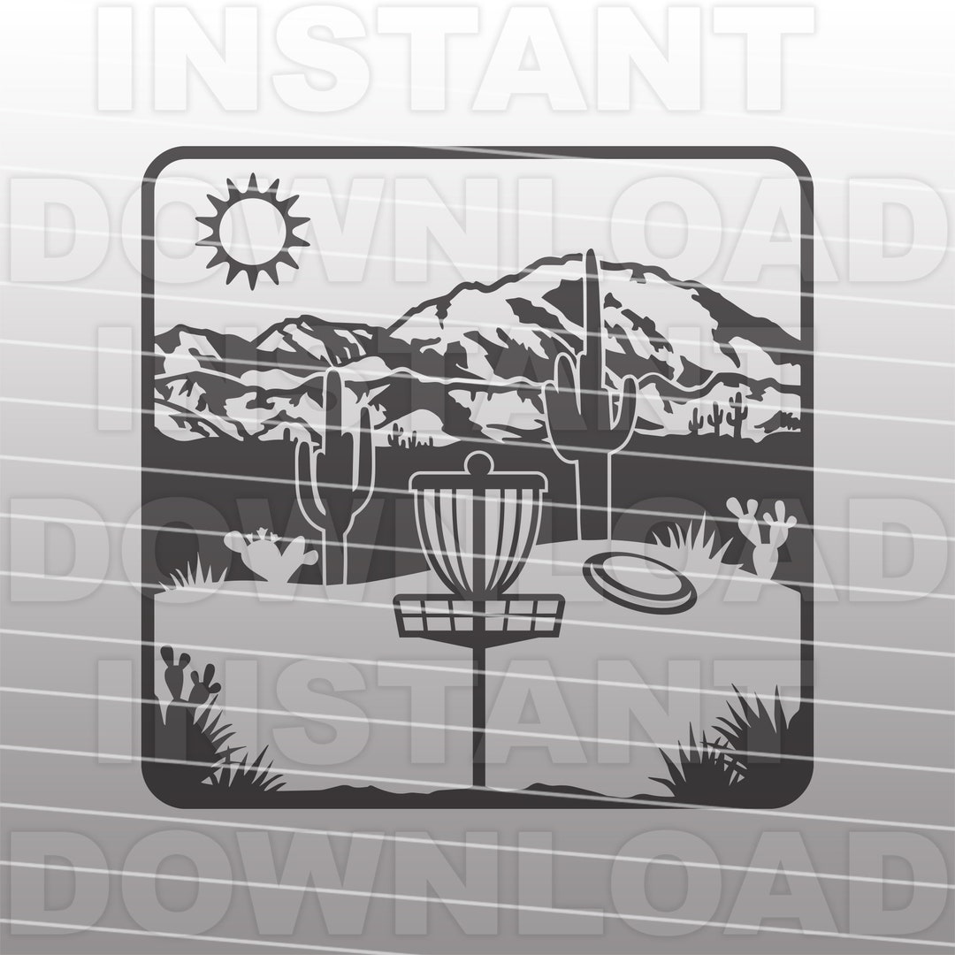Disc Golf Desert Mountain Scene Svg,disc Golf SVG File -vector Art ...