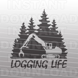 Logging Life Log-Loader SVG-Datei, Logger SVG, Waldszene SVG-Vector Art kommerzielle/persönliche Nutzung- Cricut,Silhouette,Cameo,Iron On Vinyl