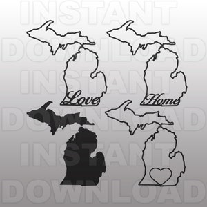 Michigan Home SVG File-Cutting Template-Vector Clip Art for Commercial & Personal Use-Cricut,Cameo,Sizzix,Pazzles,Vinyl,Silhouette,Decal