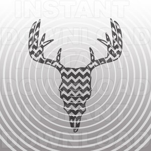 Chevron Deer Skull SVG File,Deer Hunting SVG,Buck Head svg,Deer Hunter svg -Vector Art Commercial & Personal Use- Cricut,Silhouette Cameo