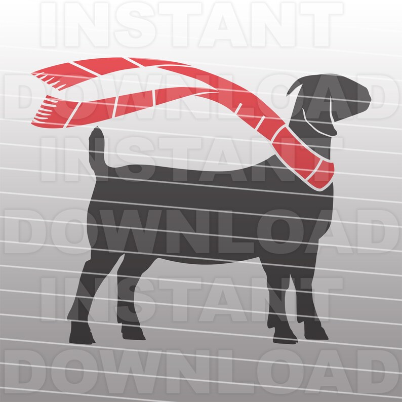 Download Farmhouse Christmas Show Boer Goat with Winter Scarf SVG ...