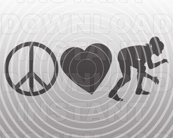 Peace Love Girls Worstelen SVG-bestand, vrouwelijke worstelaar SVG - Vector Art commercieel/persoonlijk gebruik - Cricut, silhouet, cameo, vinyl knippen, opstrijkbare vinyl