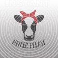 Heifer Please Cow SVG File,Dairy Cow with Bandana SVG,Cow Face svg,Farm svg -Commercial & Personal Use-Cricut,Silhouette,Cameo,Iron on Vinyl