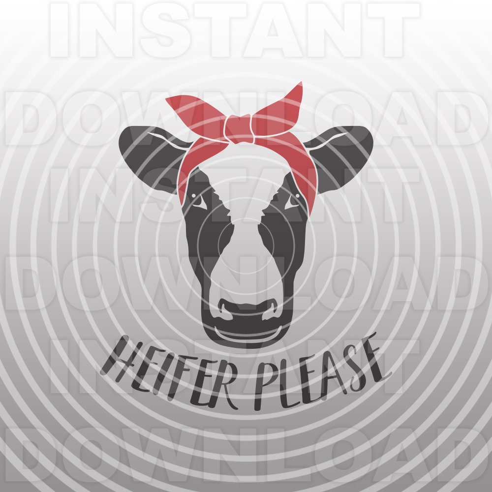 Download Heifer Please Cow Svg Filedairy Cow With Bandana Svgcow Face Etsy