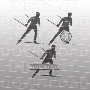 Male Cross Country Skier SVG File,Man Cross Country Skiing svg,Guy XC Skier svg -Commercial & Personal Use- Cricut,Silhouette Cameo,Vinyl