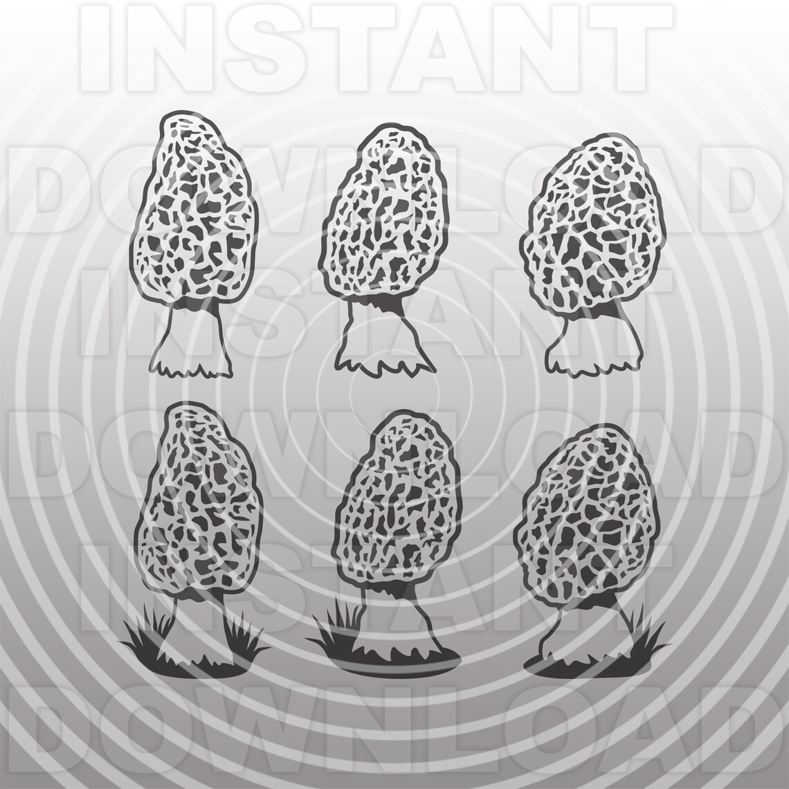 Morel Mushroom SVG Filemushroom Hunting SVG vector Clipart | Etsy