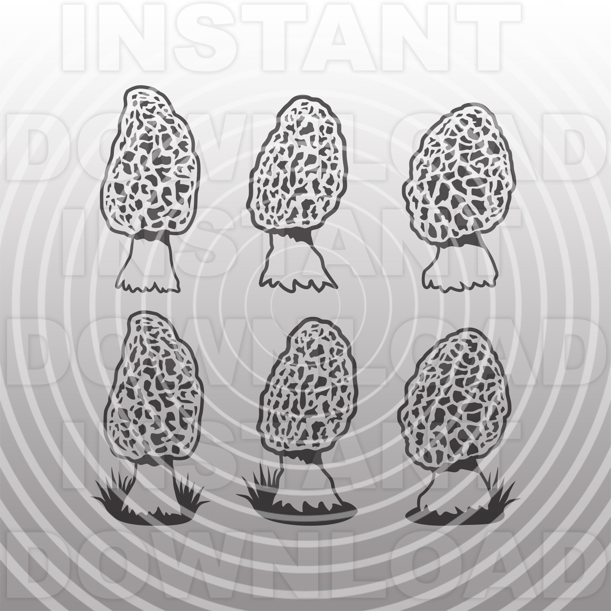 Morrell Svg Morel Mushroom SVG File,mushroom Hunting SVG -vector Clipart Commercial ...