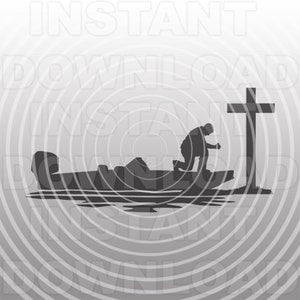 May include: Silhouette of a person kneeling in prayer before a cross, set against a background of concentric circles.