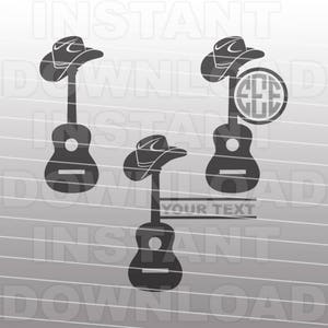 Country muziek SVG-bestand, cowboyhoed SVG, gitaar SVG-vector kunst snijden sjabloon commerciële & persoonlijk gebruik-Cricut, silhouet, cameo, vinyl knippen