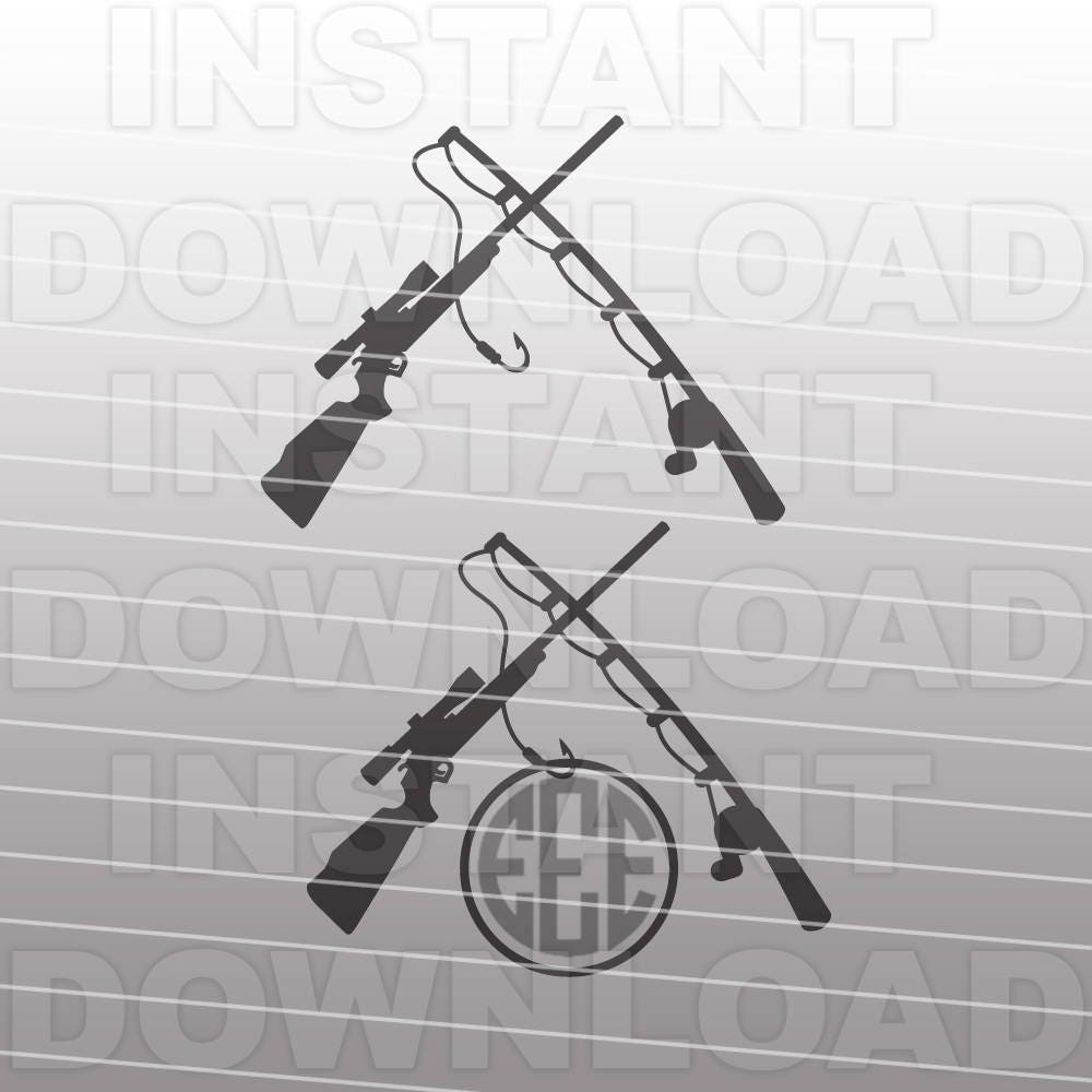 Download Fishing Pole SVG FileHunting Rifle SVGHunting Fishing SVG ...