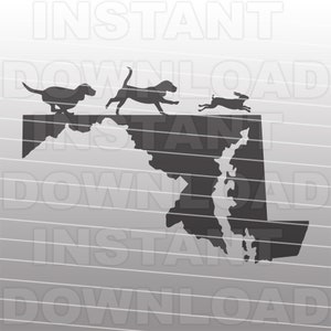Archivo SVG de perros Beagle, caza de conejos de Maryland SVG, perro de caza svg, formato vectorial, uso comercial y personal.Cricut, silueta Cameo, calcomanía de vinilo