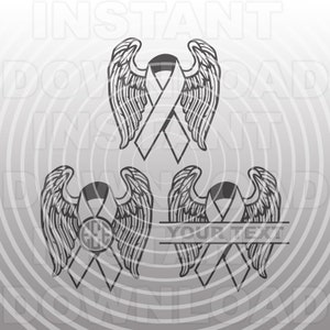 Cancer Awareness Ribbon SVG-Datei, Cancer Ribbon Wings Memorial svg-Vector Art kommerziellen & persönlichen Gebrauch- Cricut,Cameo,Silhouette,Vinyl Aufkleber