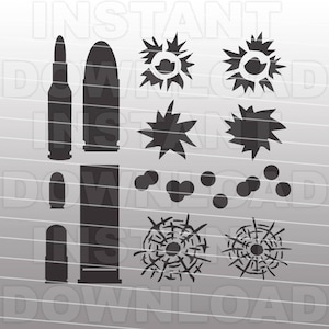 Bullets SVG File,Bullet Holes SVG File-Cutting Template-Vector Clip Art for Commercial & Personal Use-Cricut,Cameo,Decal,Silhouette,Vinyl