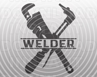 Welder with Crossed Welding Tools SVG File,Welding SVG,Welders Torch svg -Commercial & Personal Use- Cricut,Silhouette Cameo,Vinyl Decal