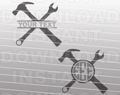 Handyman SVG File,Mechanic SVG,Monogram SVG File-Cutting Template-Vector Clip Art for Commercial & Personal Use Cricut,Cameo,Silhouette