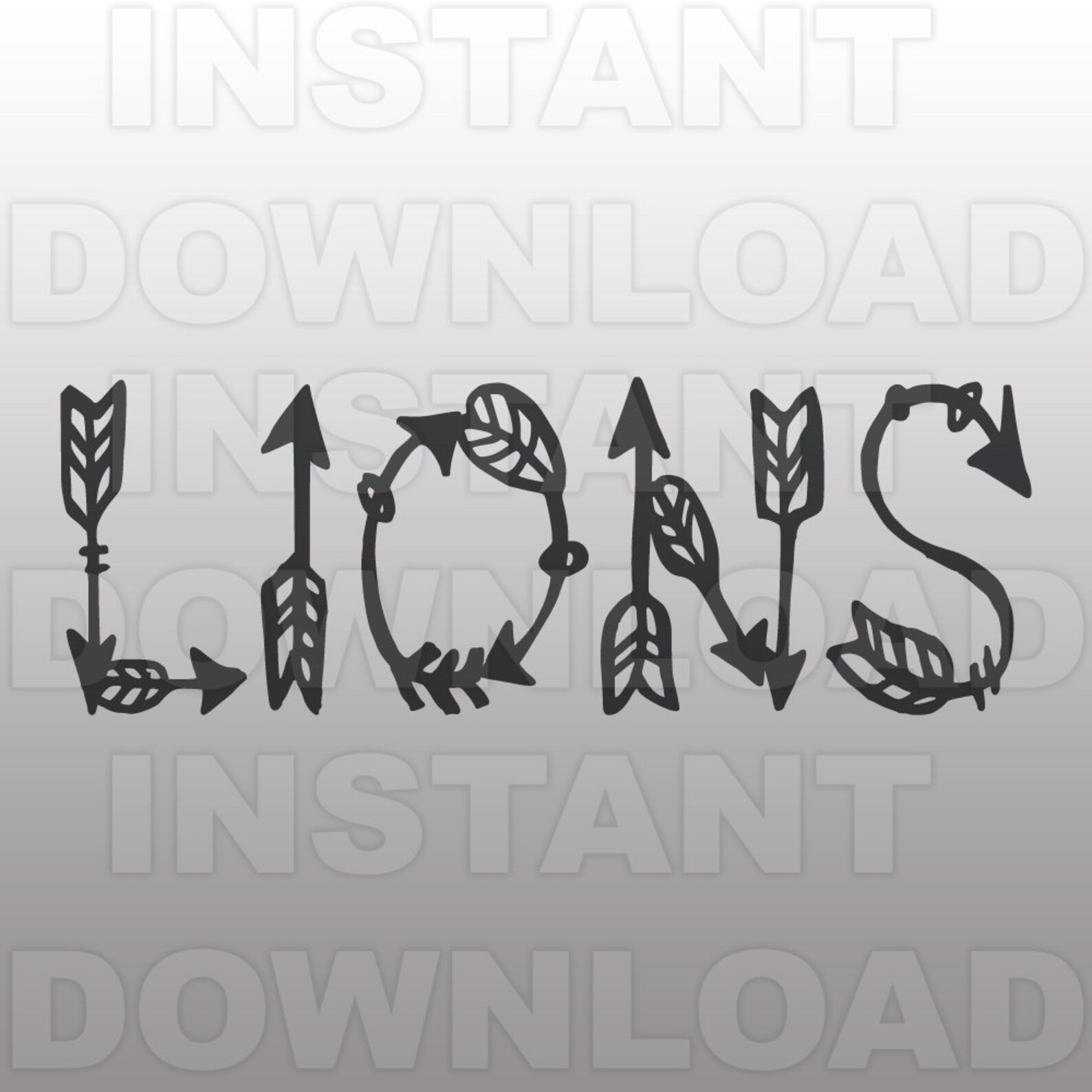Lions Arrow Word Design SVG FileLion Sports SVG Commercial ...