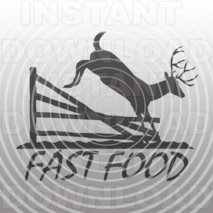 Lustige Hirsch Jagd Fast Food SVG-Datei, Hirsch Jäger SVG-Datei-Vector Art kommerzielle & persönliche Nutzung- Cricut,Silhouette,Cameo,Vinyl Cut